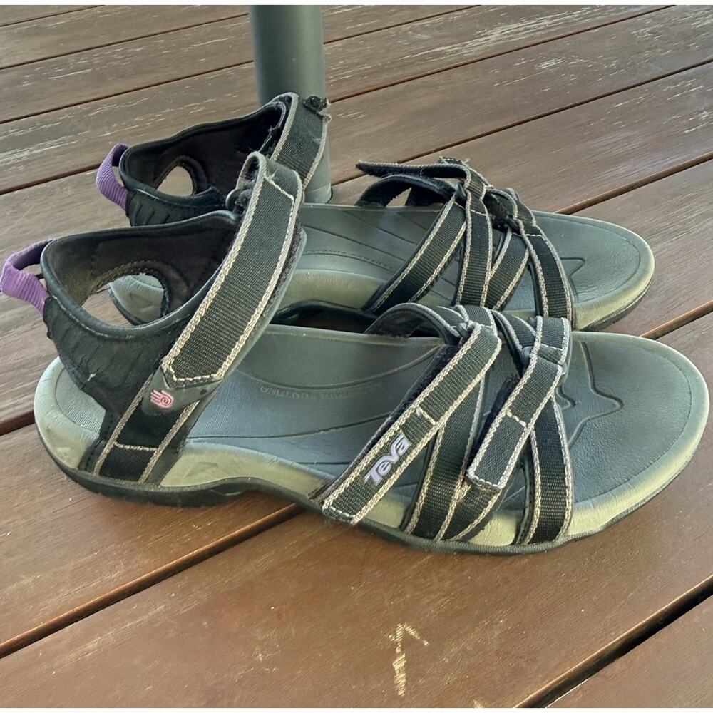 Teva Tirra Black Grey Purple Ankle Strap Sandal 4266 Outdoor Women's Size 7